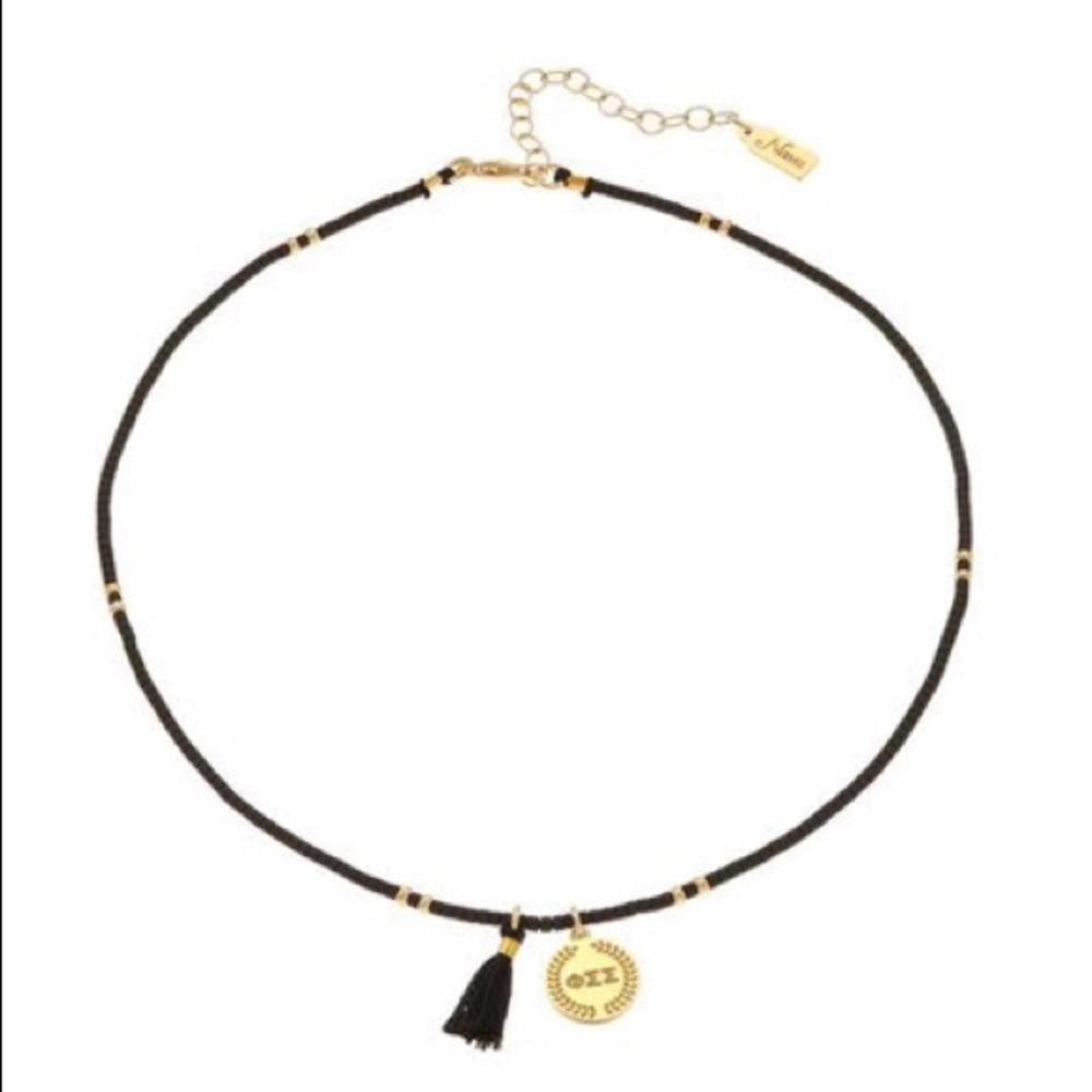Phi Sigma Sigma beaded choker/double wrap bracelet
